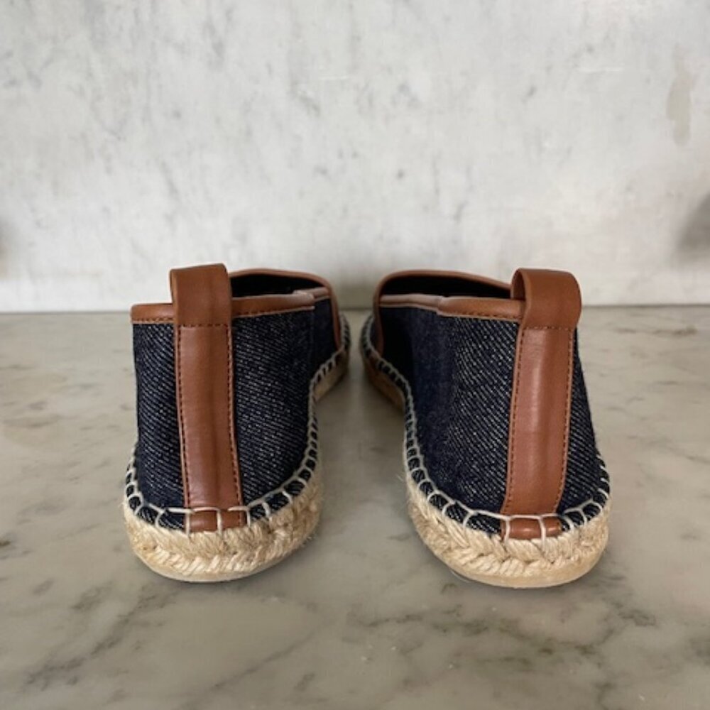 KATE SPADE Lara Denim Jute Leather Tab Espadrille Flat 7 - Picture 12 of 16